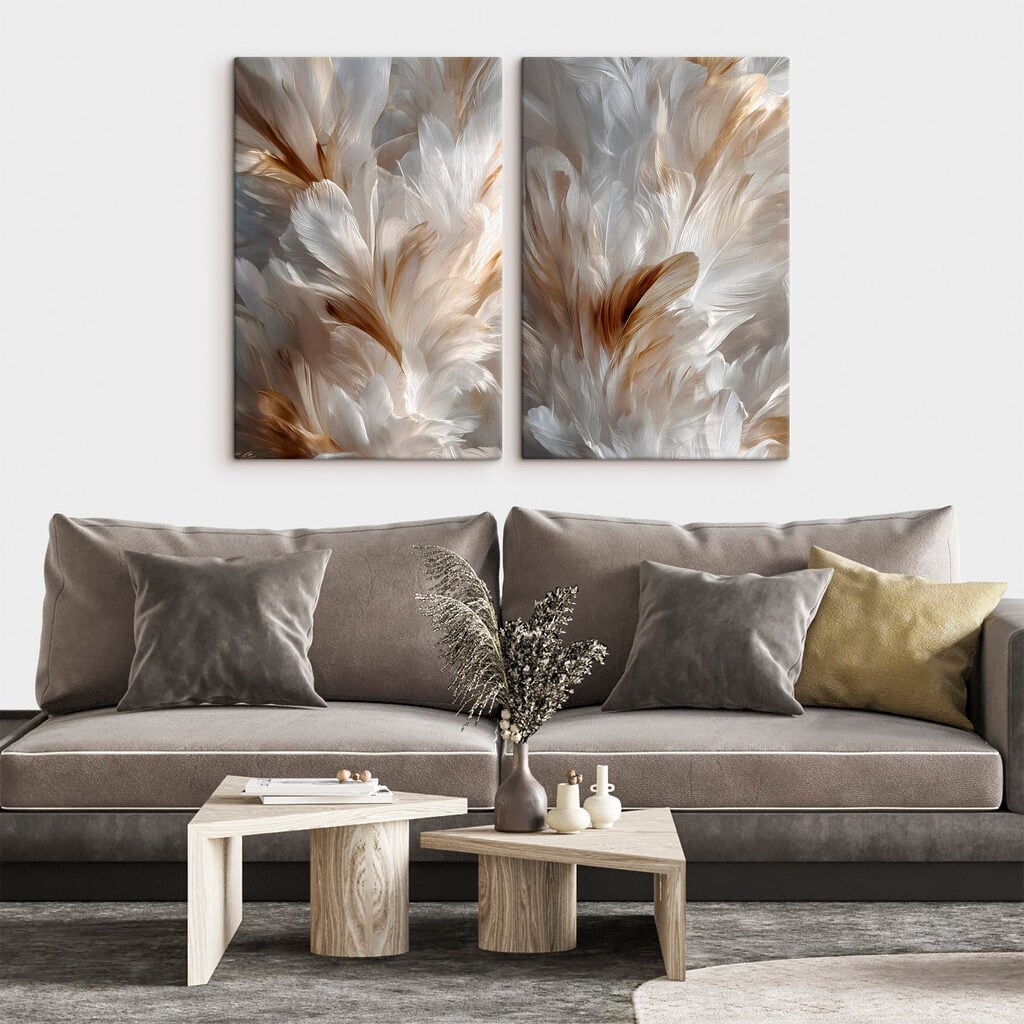 Delicate feathers in soft hues