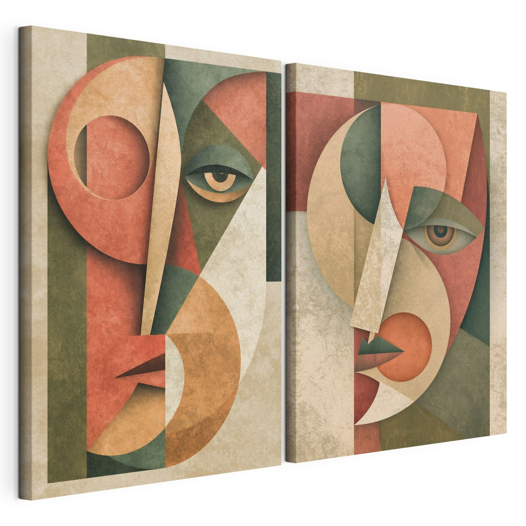 Couple of faces with different colors