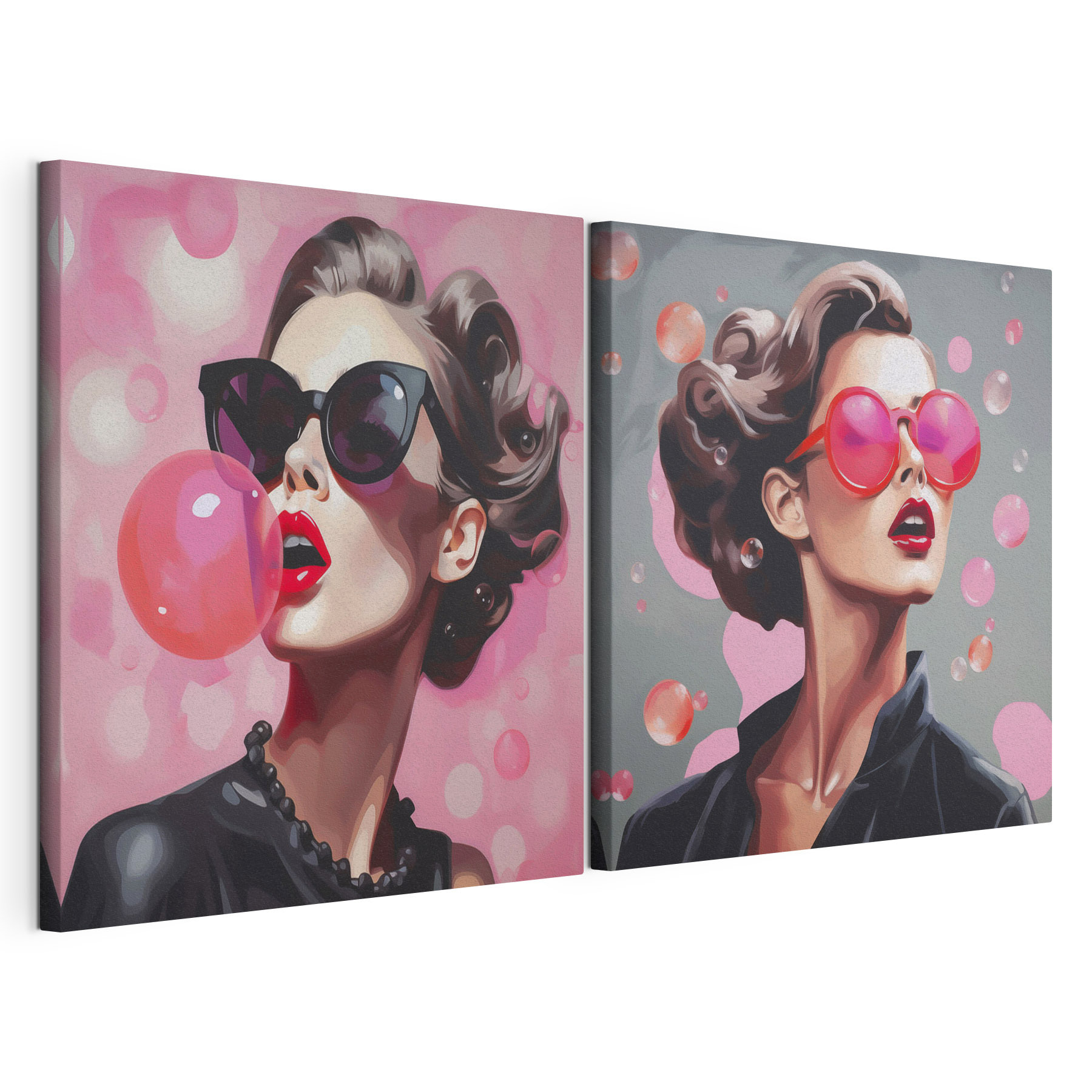 Collage of a woman wearing sunglasses