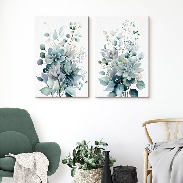 Delicate greenery in soft hues