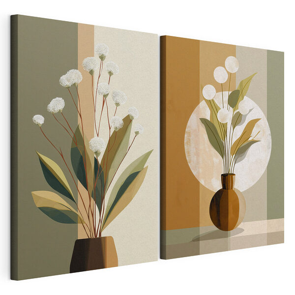 Modularer Leinwanddruck Gemälde von Blumen in einer Vase