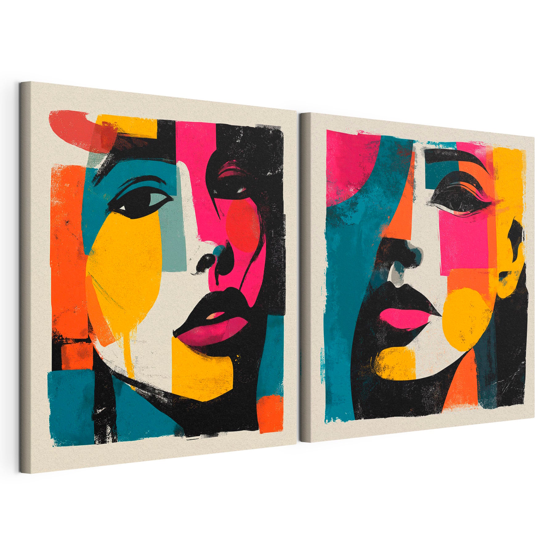 Couple of posters of women's faces