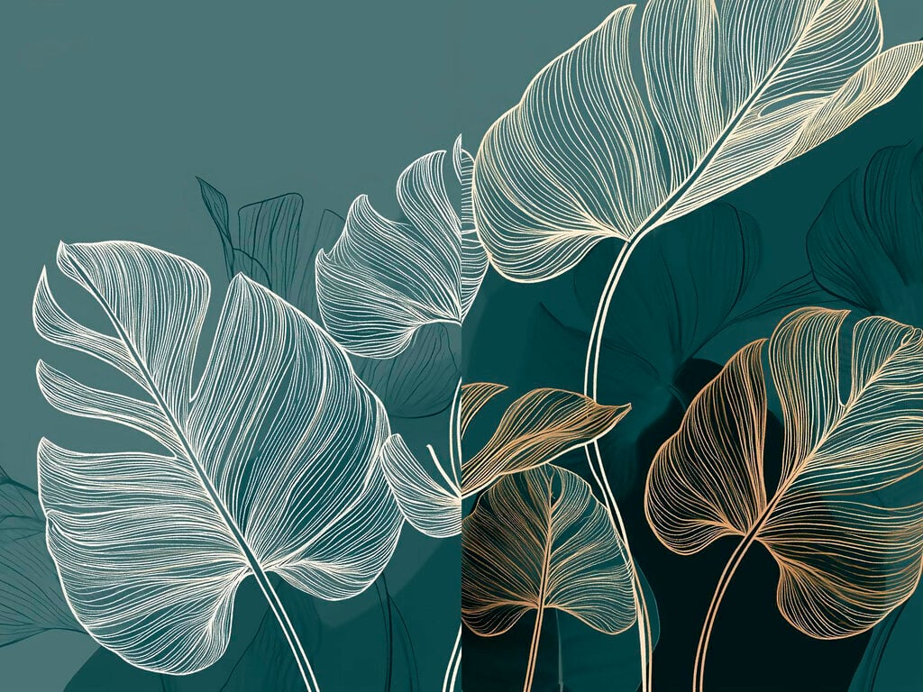 Delicate leaves in soft colors