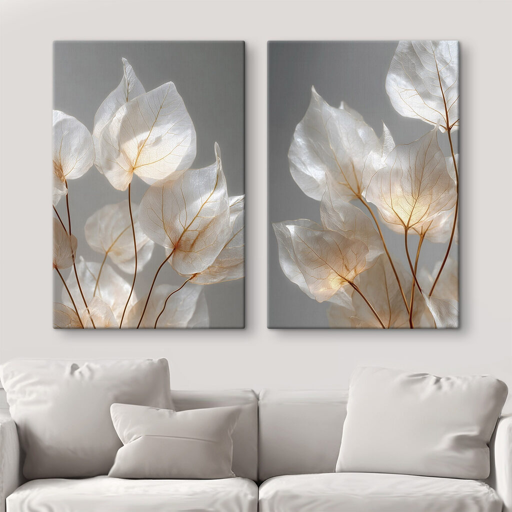 Delicate leaves capturing soft light