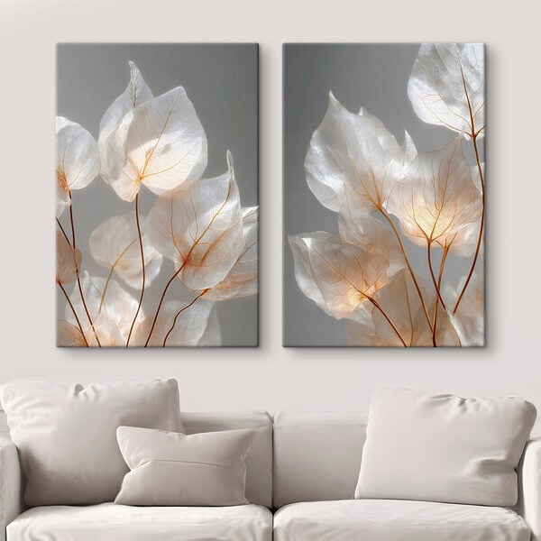 Delicate leaves capturing soft light