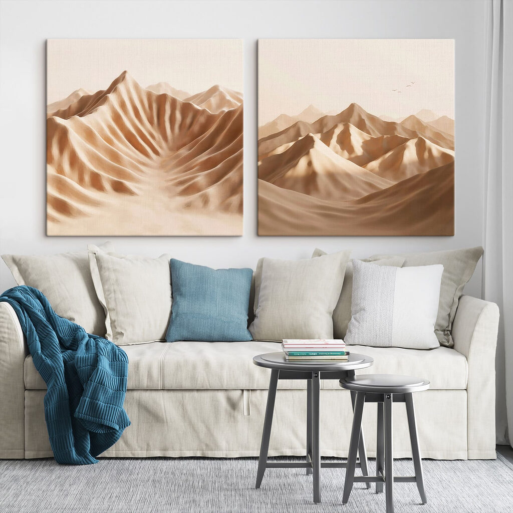 Mountain range with sand