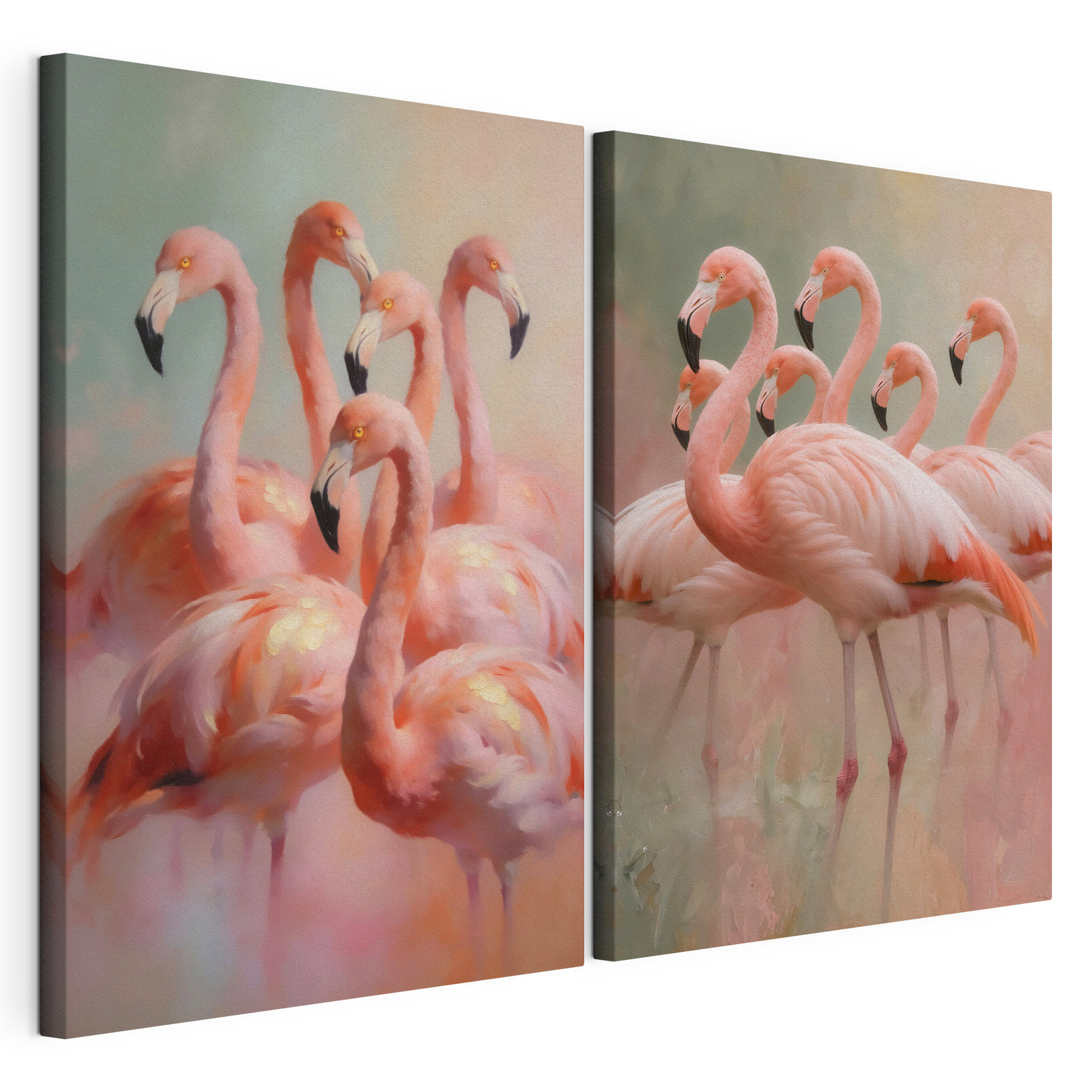 Group of flamingos standing together