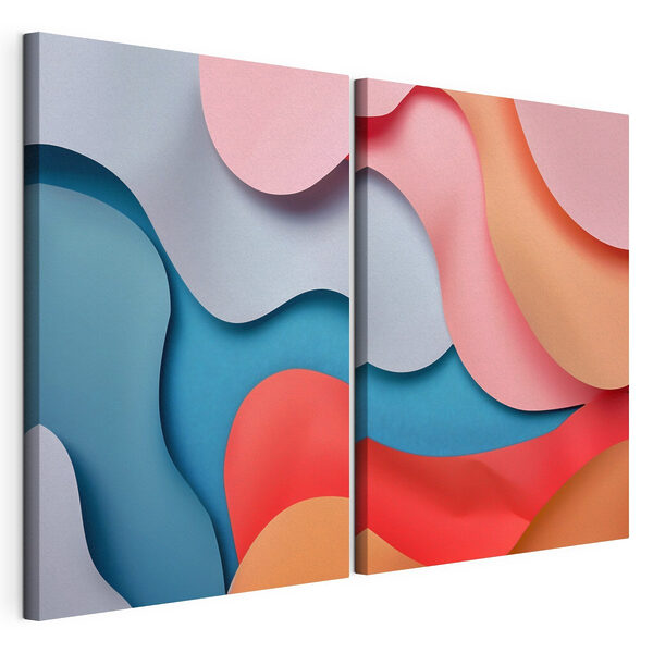 Modularer Leinwanddruck Collage aus verschiedenfarbigen Formen