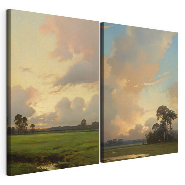 Modularer Leinwanddruck Vergleich einer Landschaft