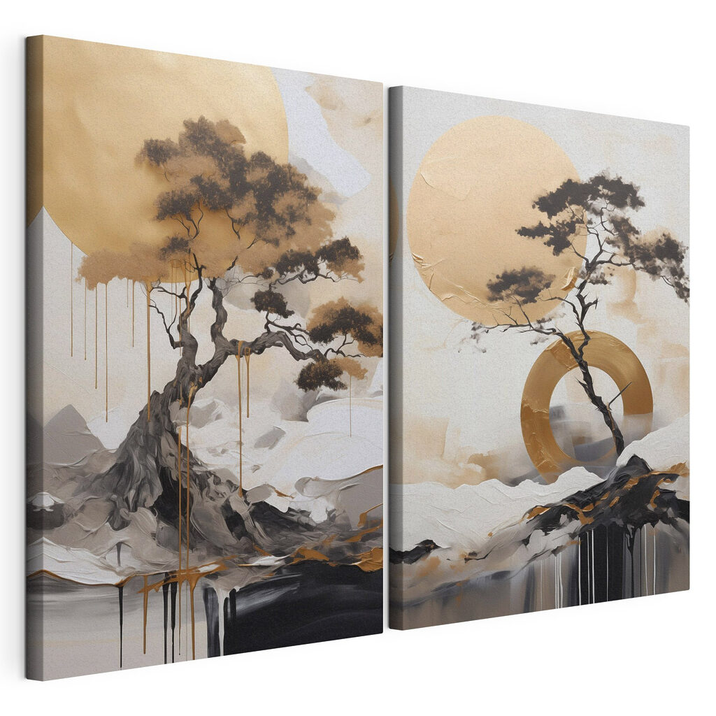 Painting of a tree and a circle