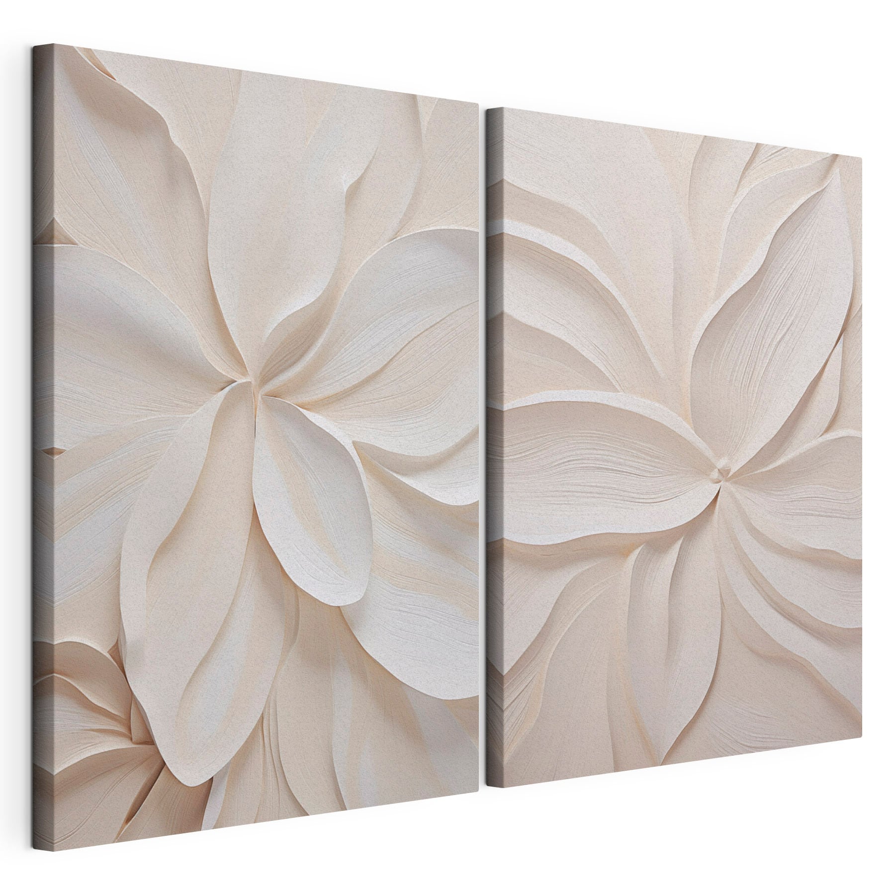 Collage of white paper flowers