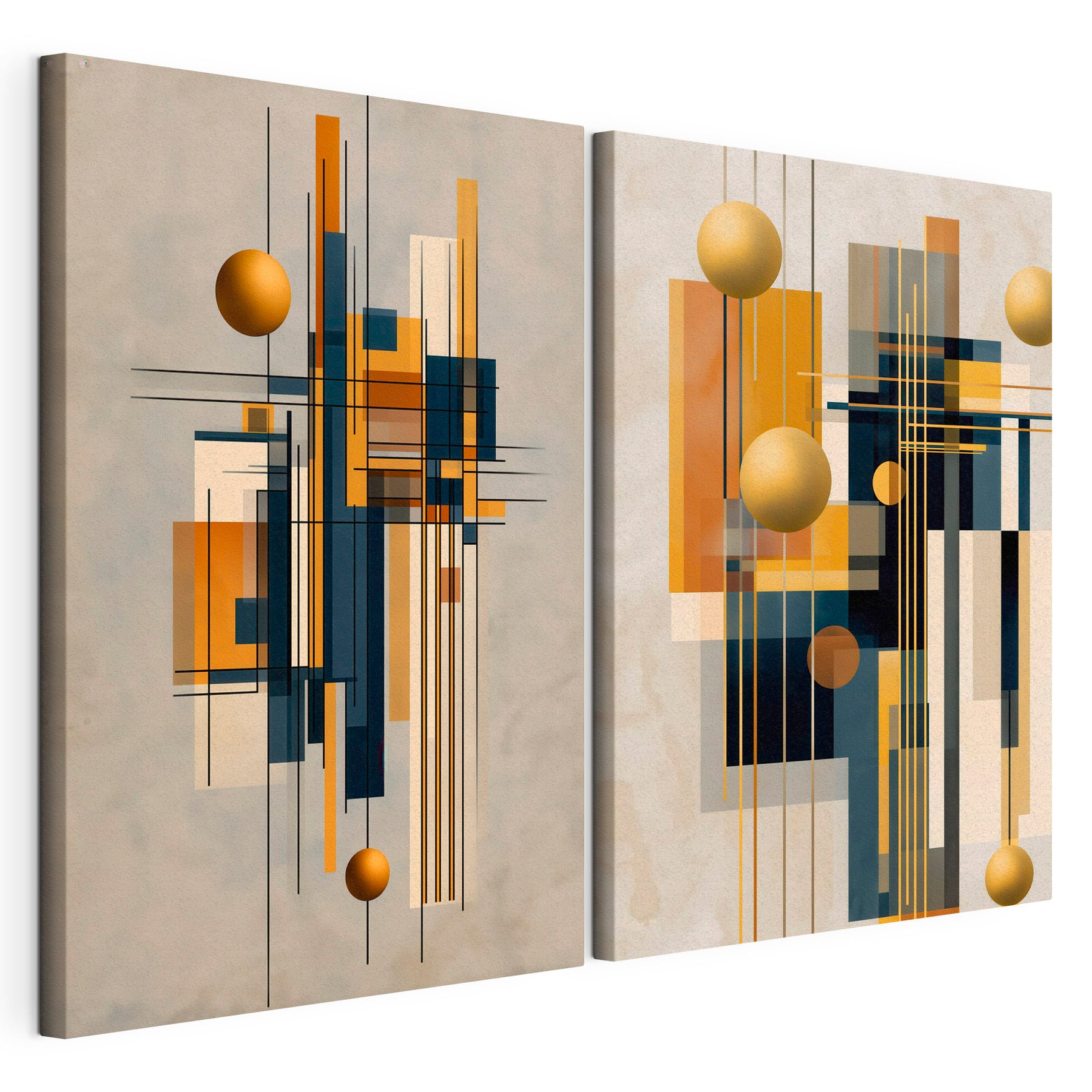 Collage of art with circles and lines