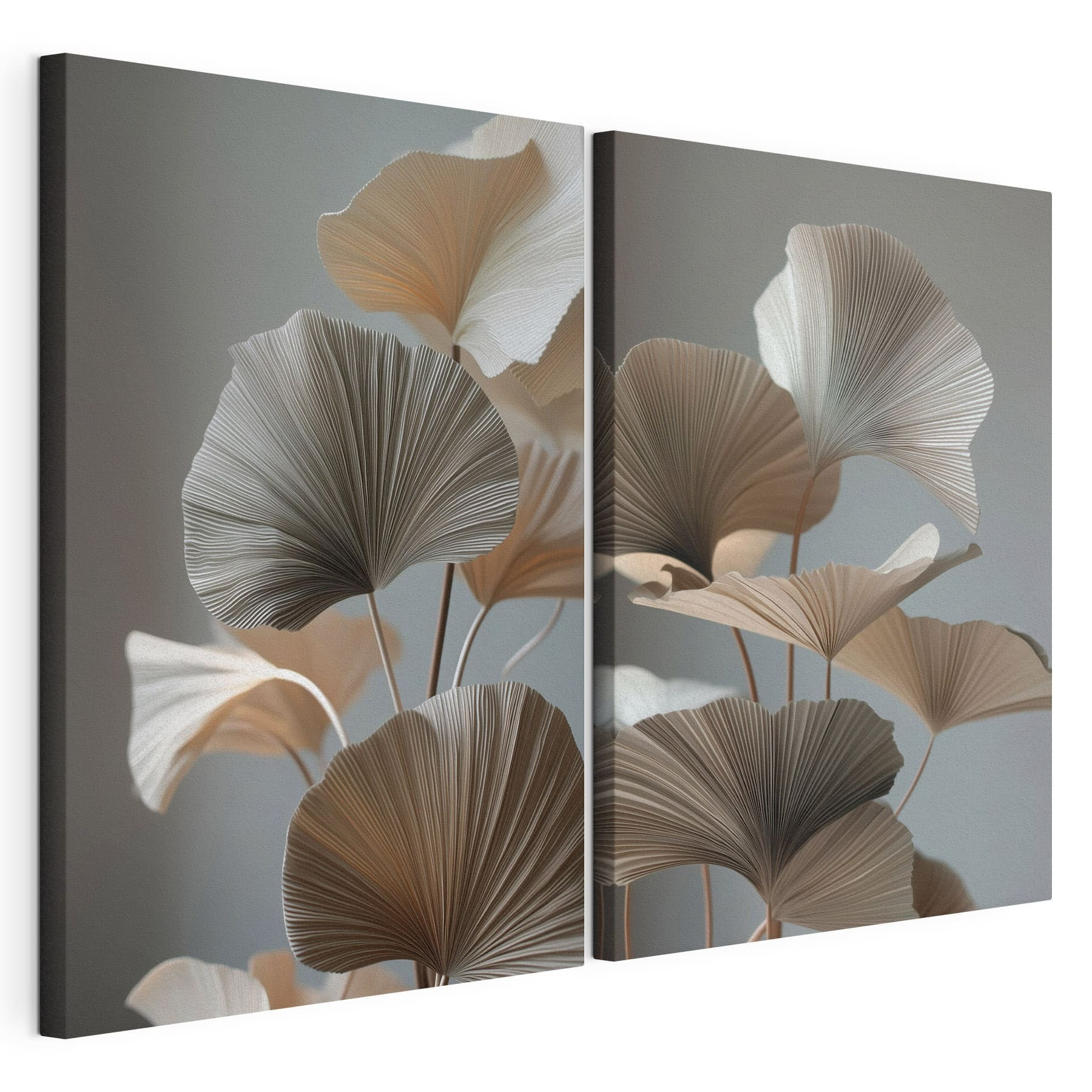 Elegant paper leaves in soft hues