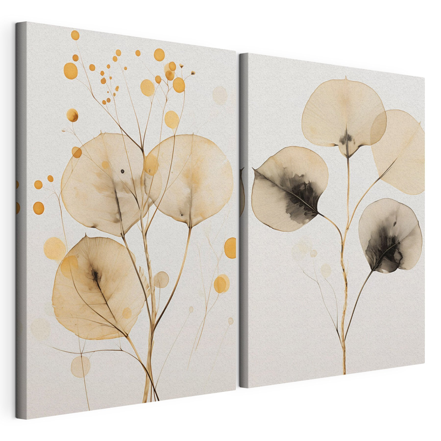Delicate leaves in soft tones