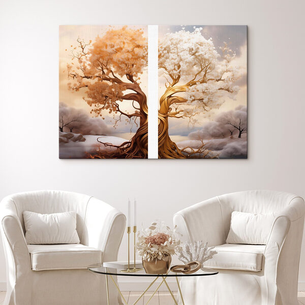Tree with white and yellow leaves