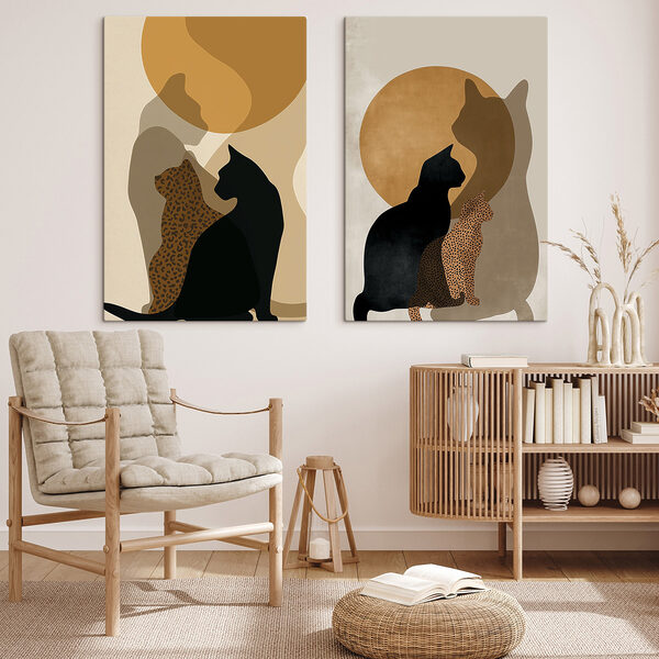 Cat and a cat with a cat in the sun
