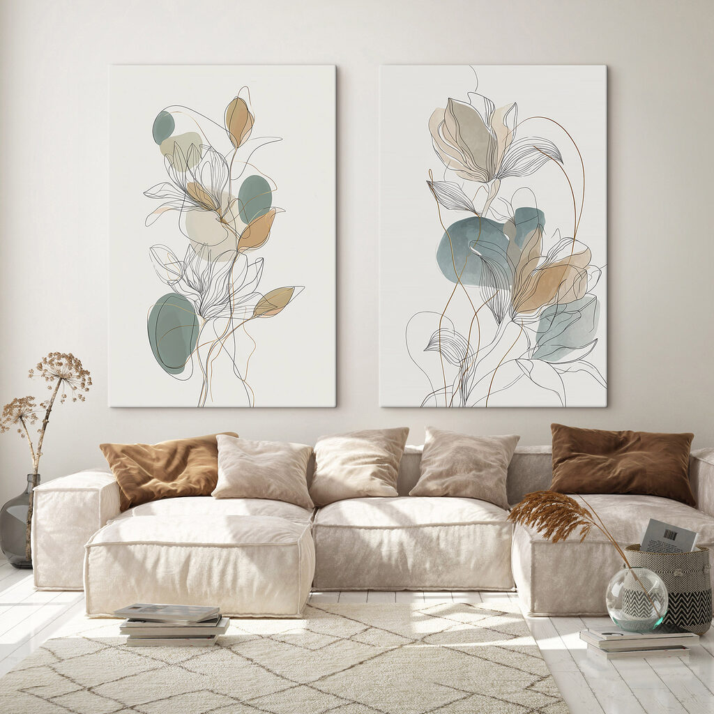 Flowing lines and soft colors blend