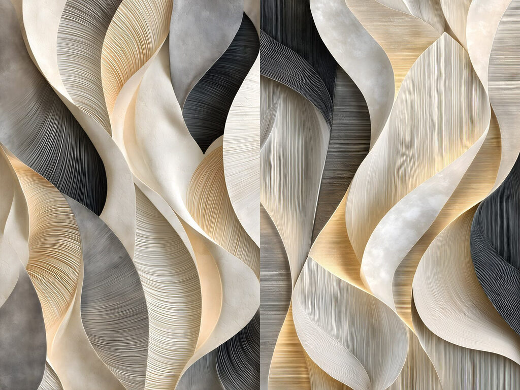 Sleek curves in soft color palette