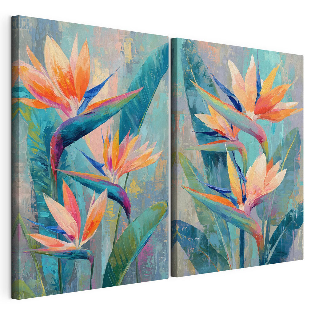 Painting of flowers and leaves