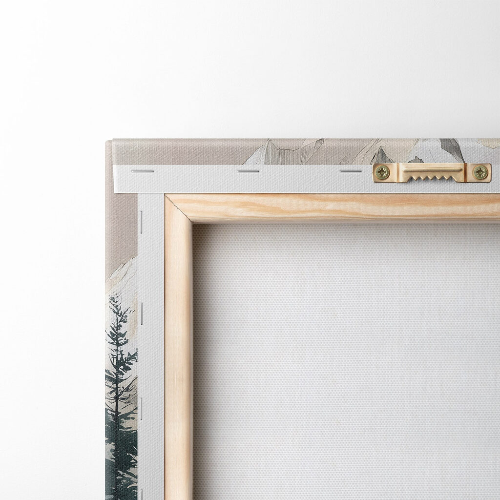 Painting of mountains and trees