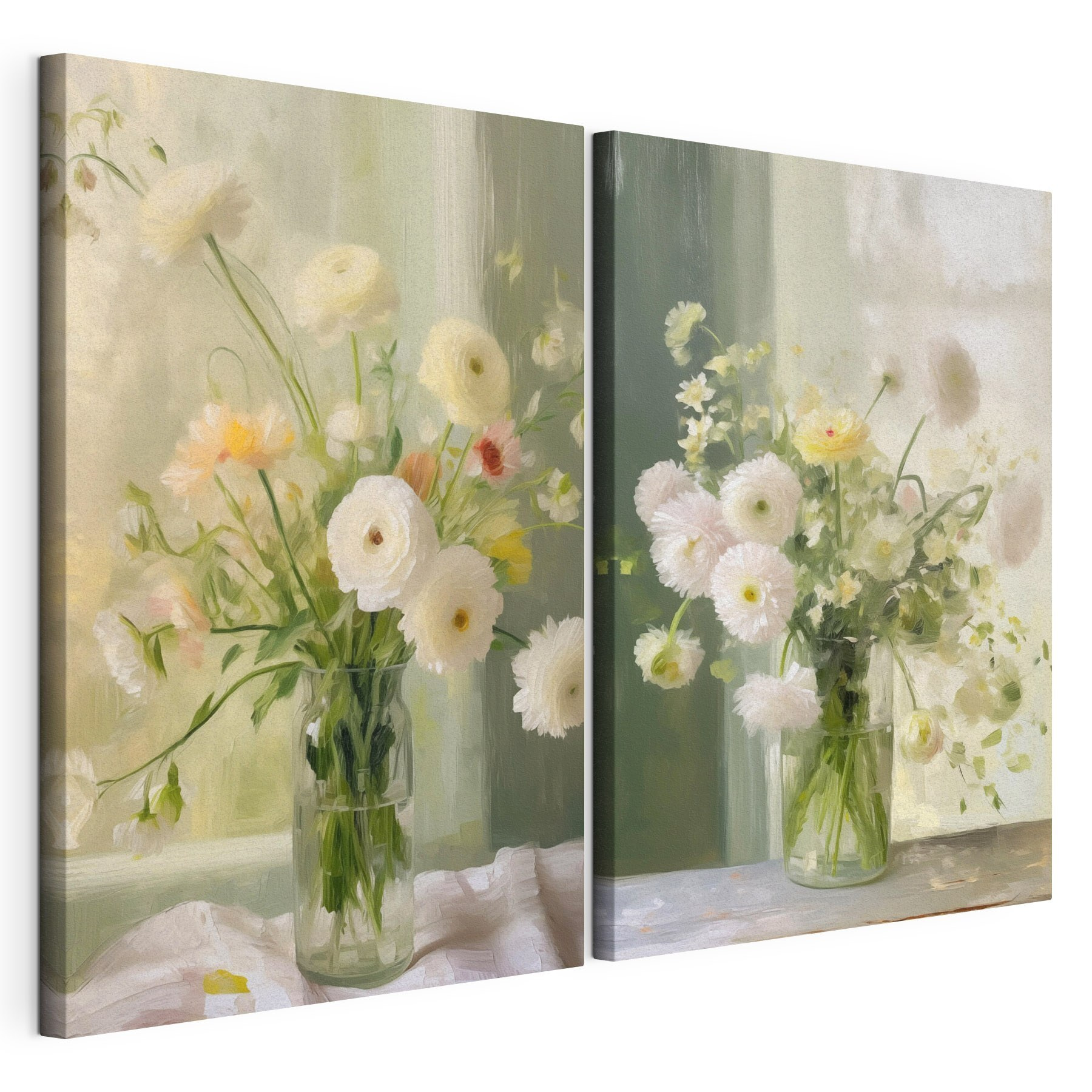 Collage of flowers in a vase