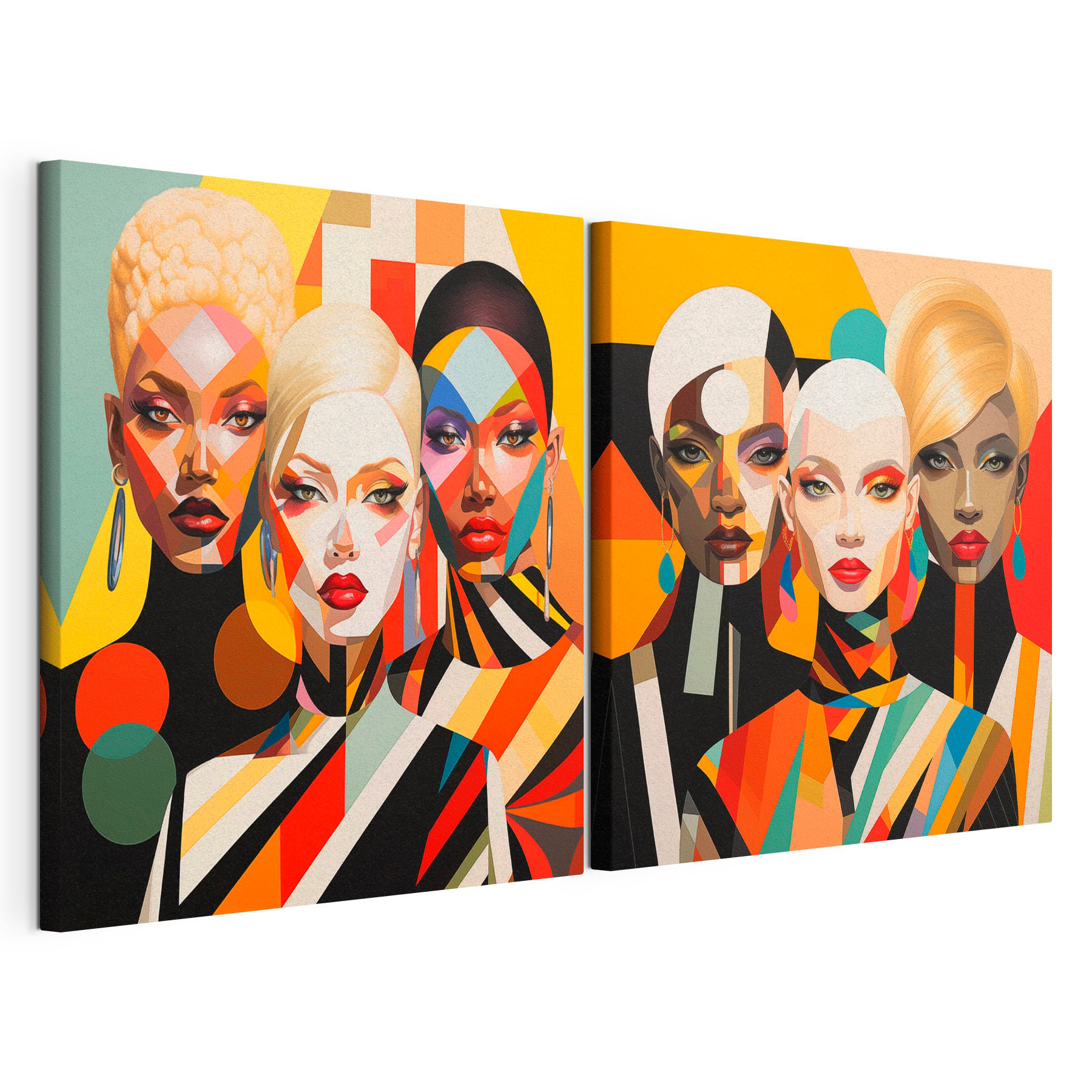 Collage of women with different colors