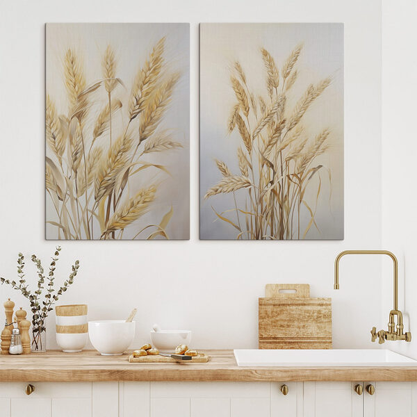 Painting of wheat on a white background