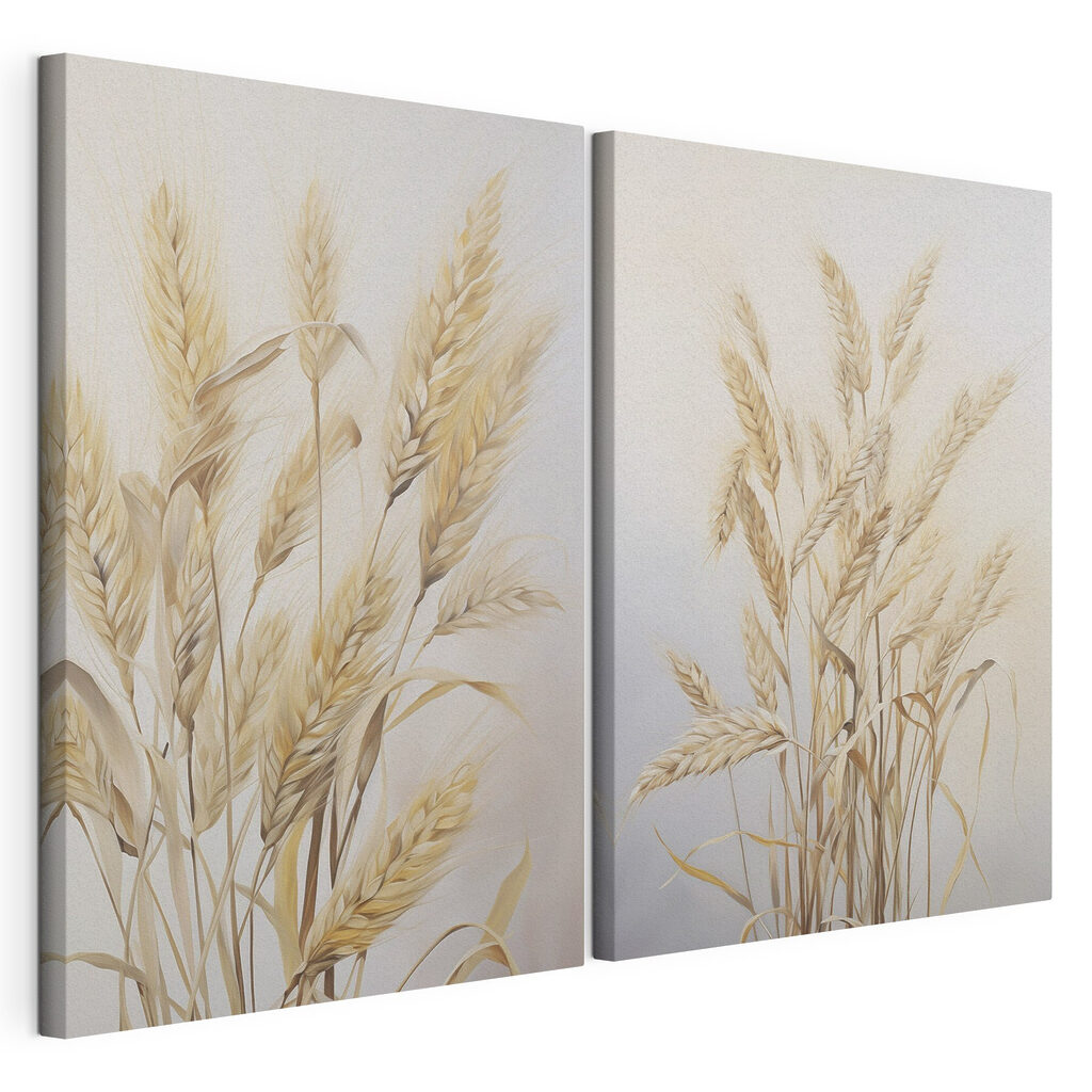 Painting of wheat on a white background