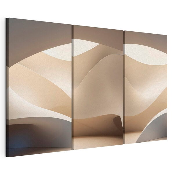 Modularer Leinwanddruck Sanfte Kurven und ein Kontrast aus sanftem Licht