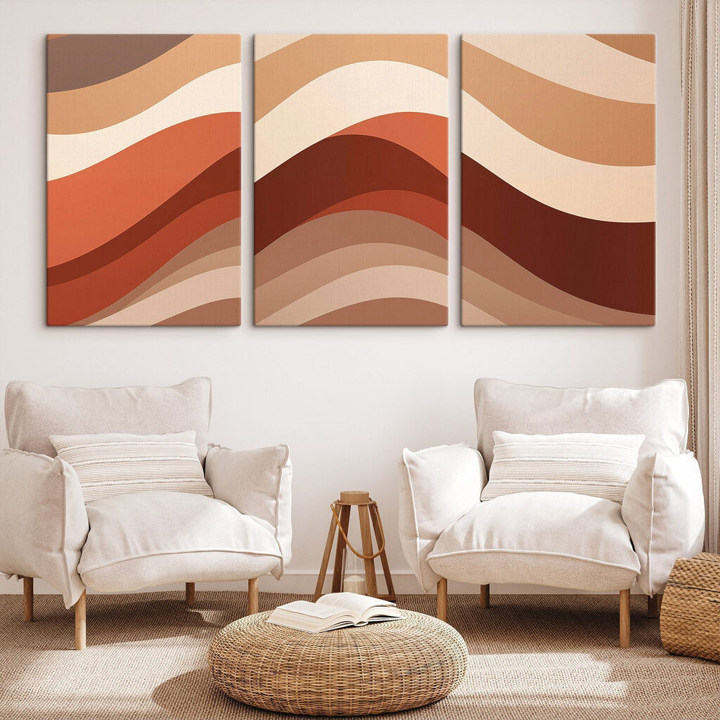 Flowing waves of warm colors
