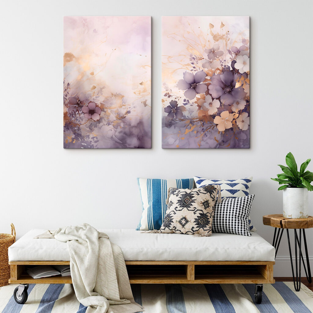 Painting of flowers on a white background