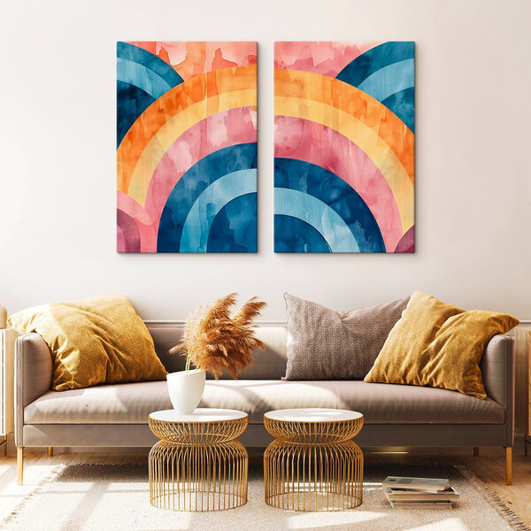 Colorful watercolor painting of circles