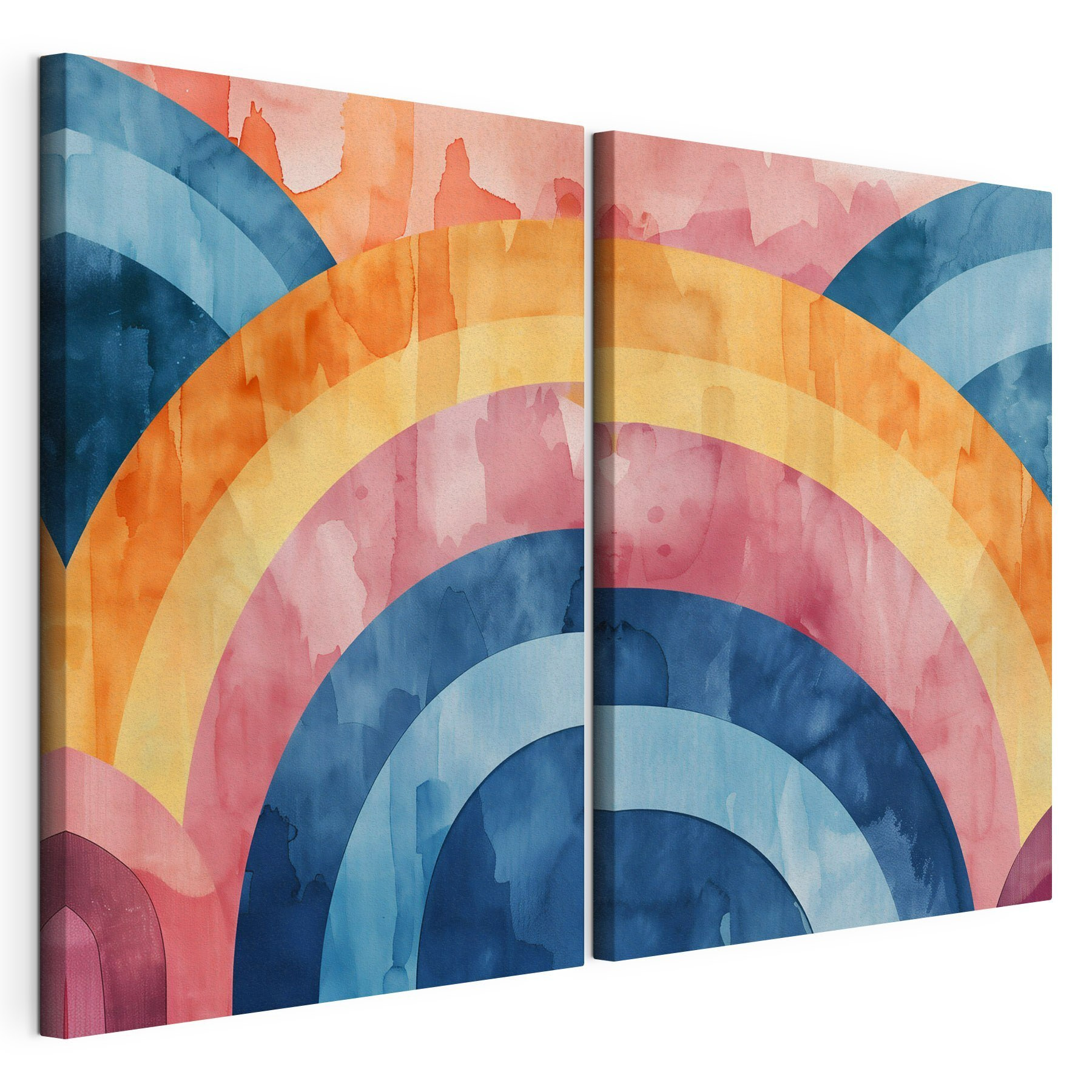 Colorful watercolor painting of circles