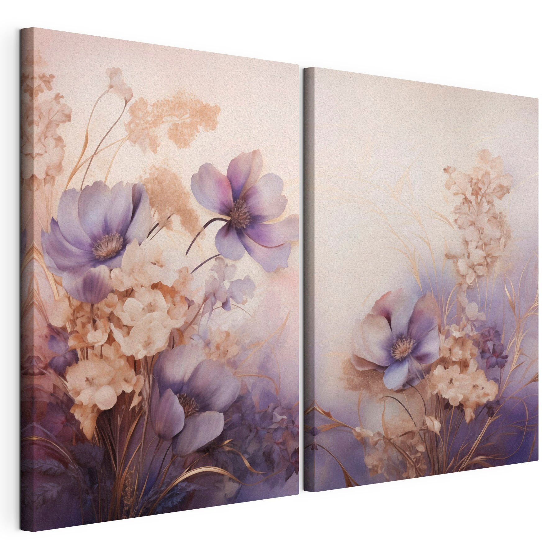 Delicate flowers in soft pastel hues