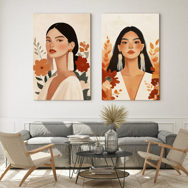 Collage of a woman with flowers