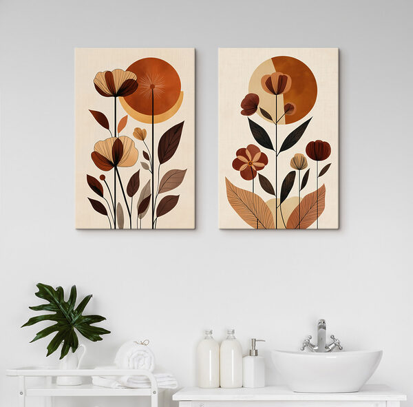 Painting of flowers and leaves