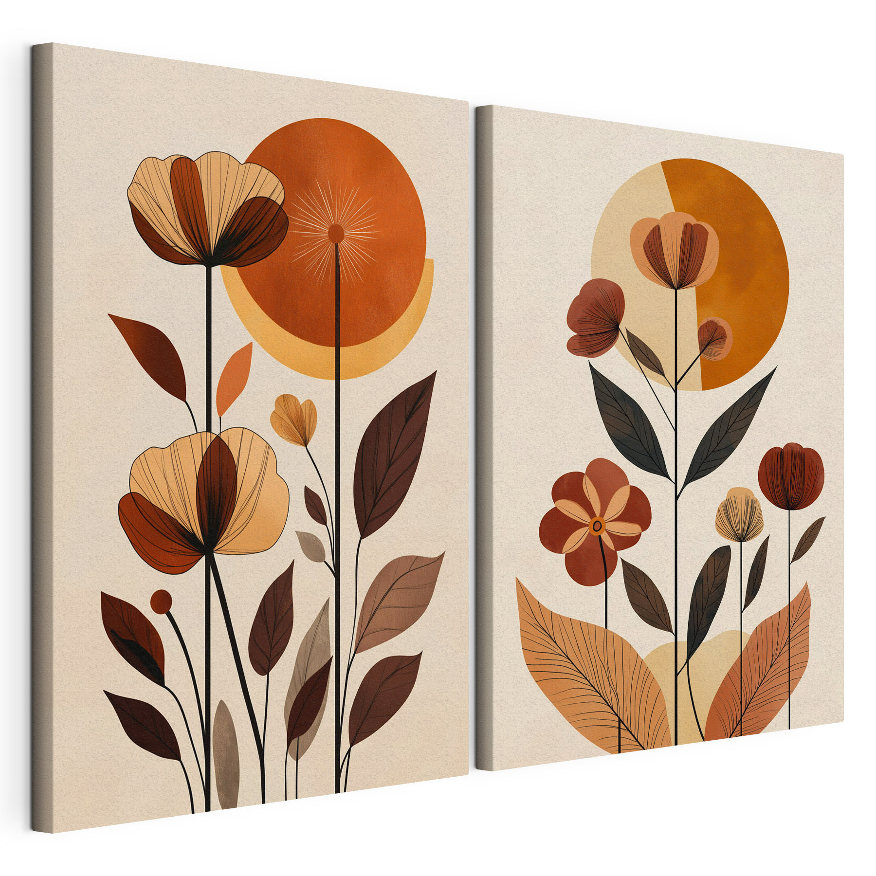 Painting of flowers and leaves