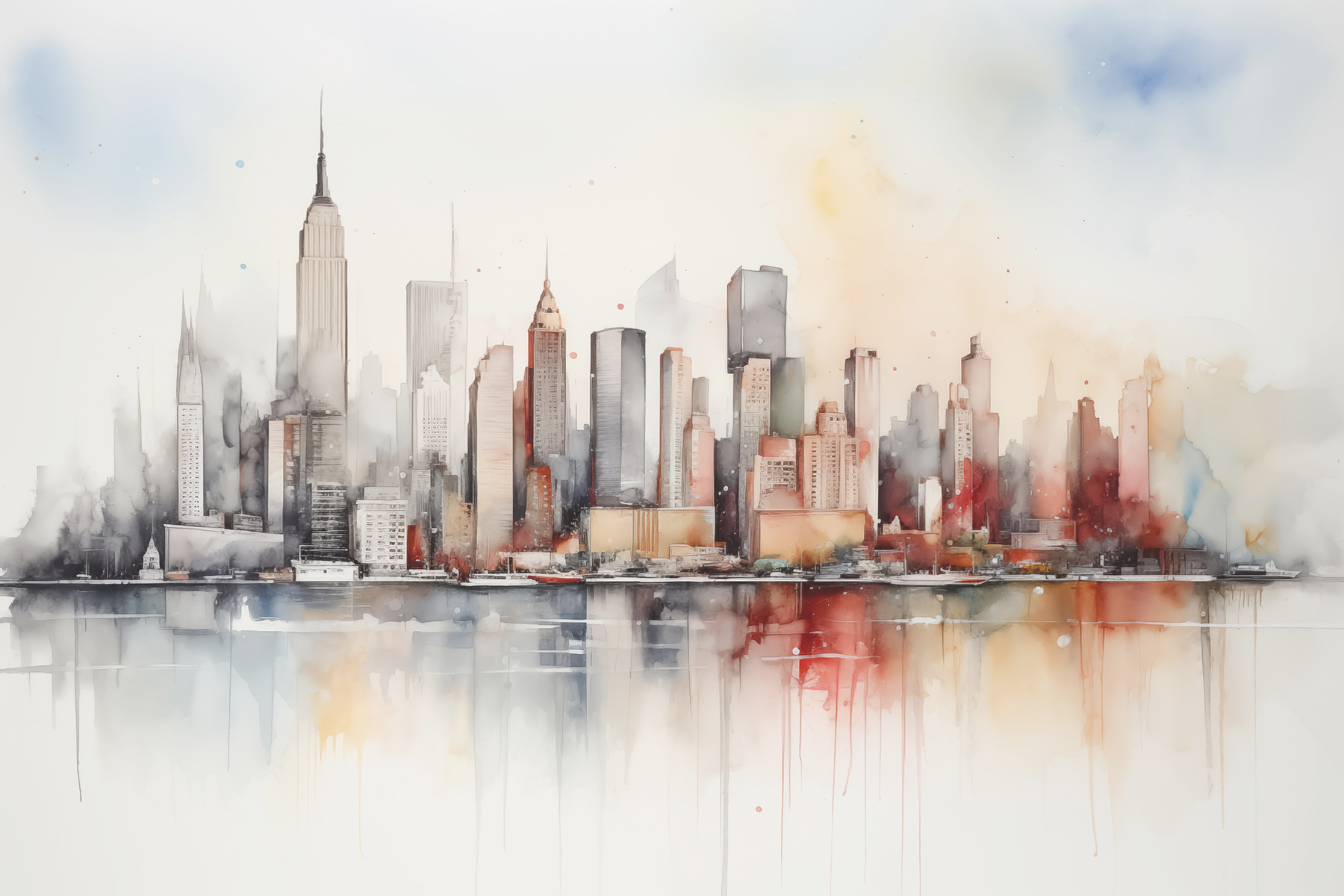 Aquarell einer Stadt