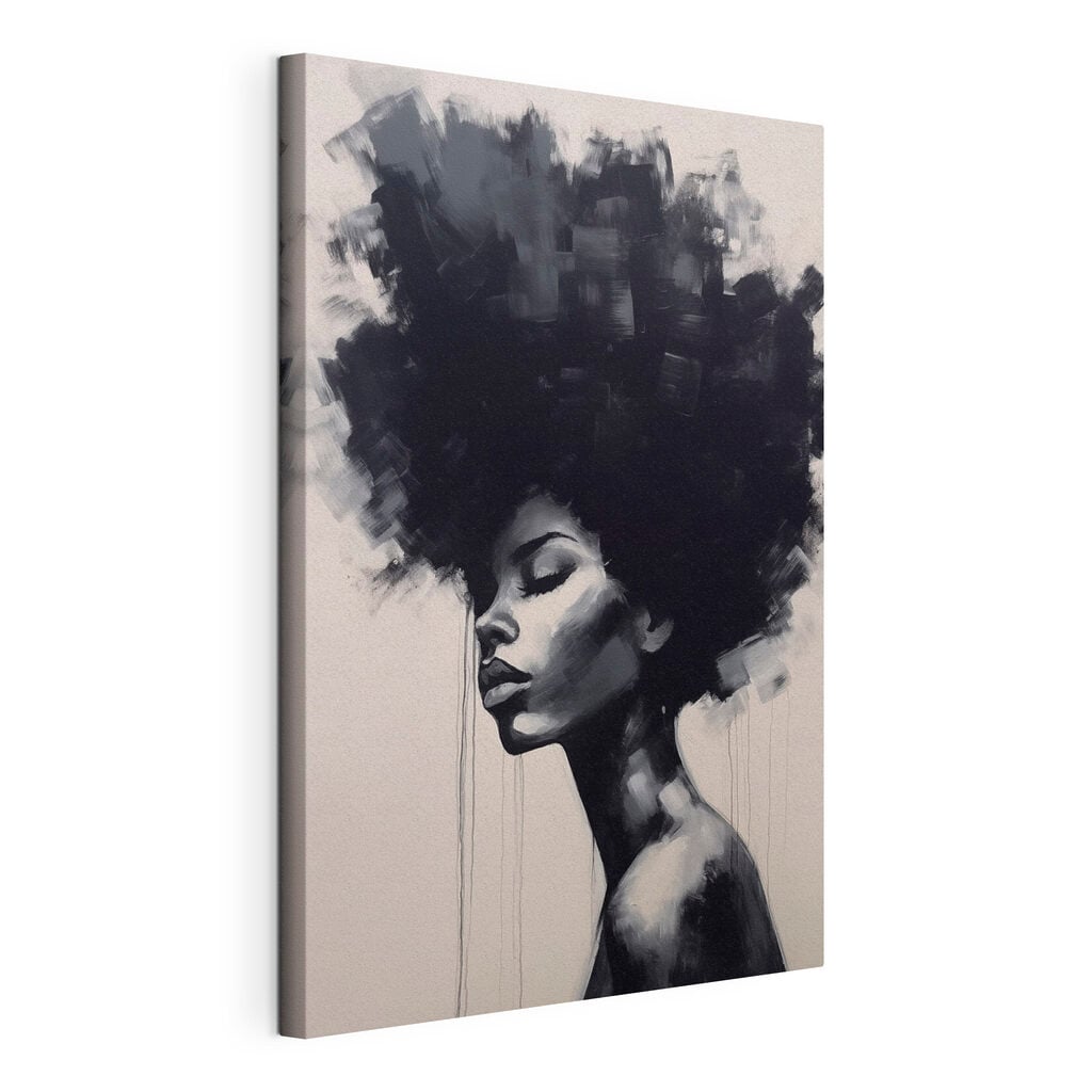 Painting of a woman with a big afro