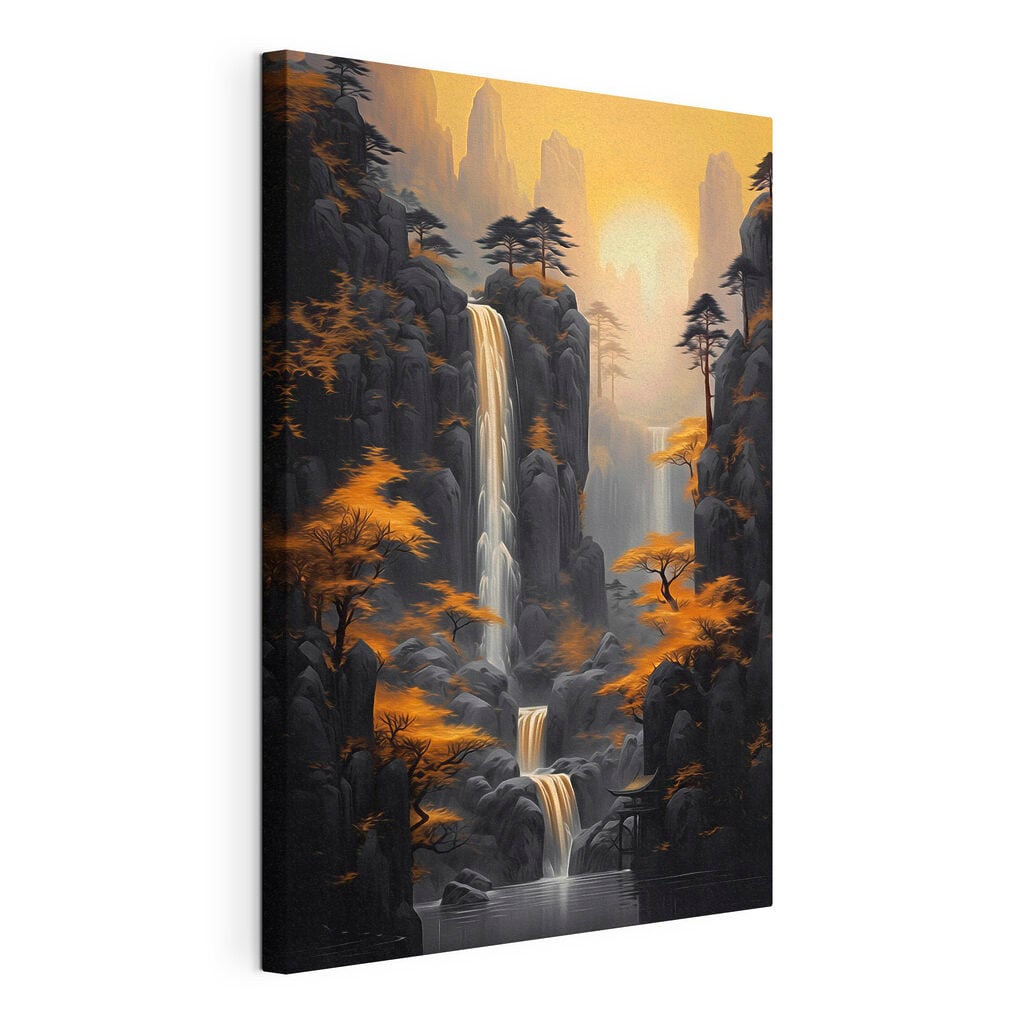Waterfall in a rocky area