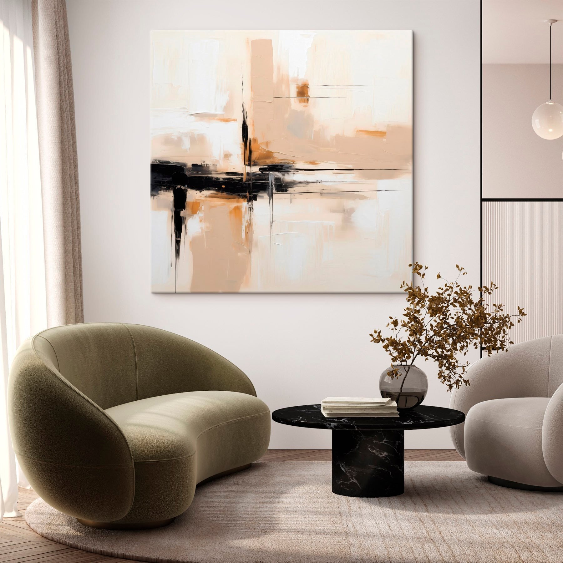 Painting of a black and white painting