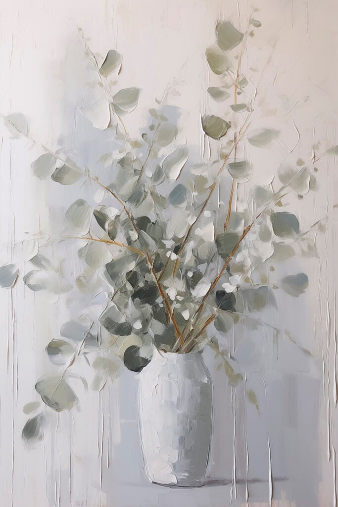 Painting of a plant in a vase