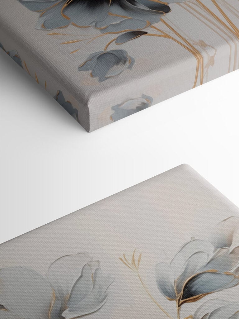 Painting of flowers on a white surface