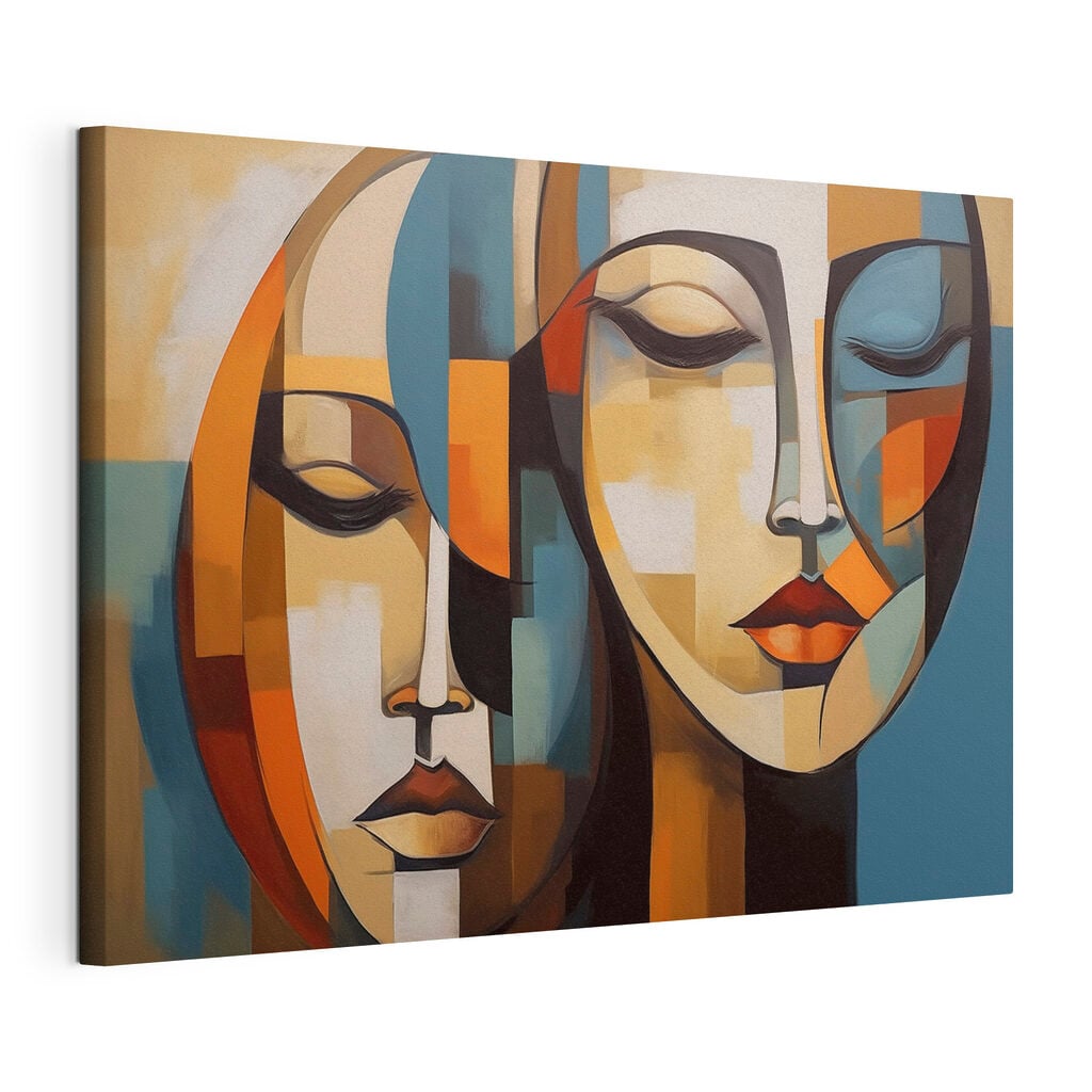 Painting of two women's faces