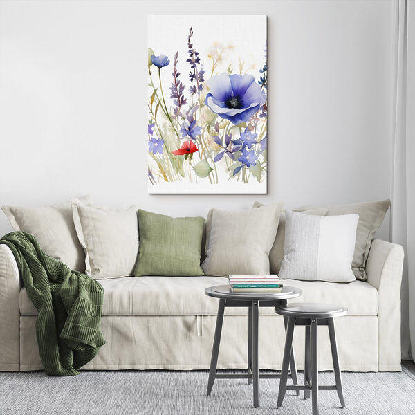Wandbilder Aquarellbild mit Blumen