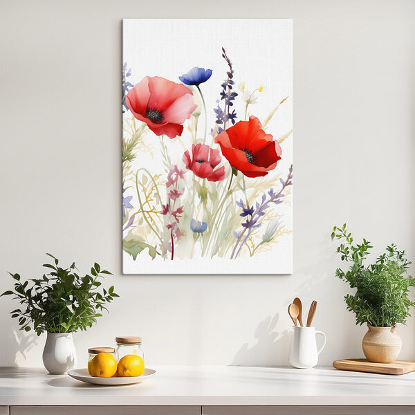 Wandbilder Aquarellbild mit Blumenmotiv