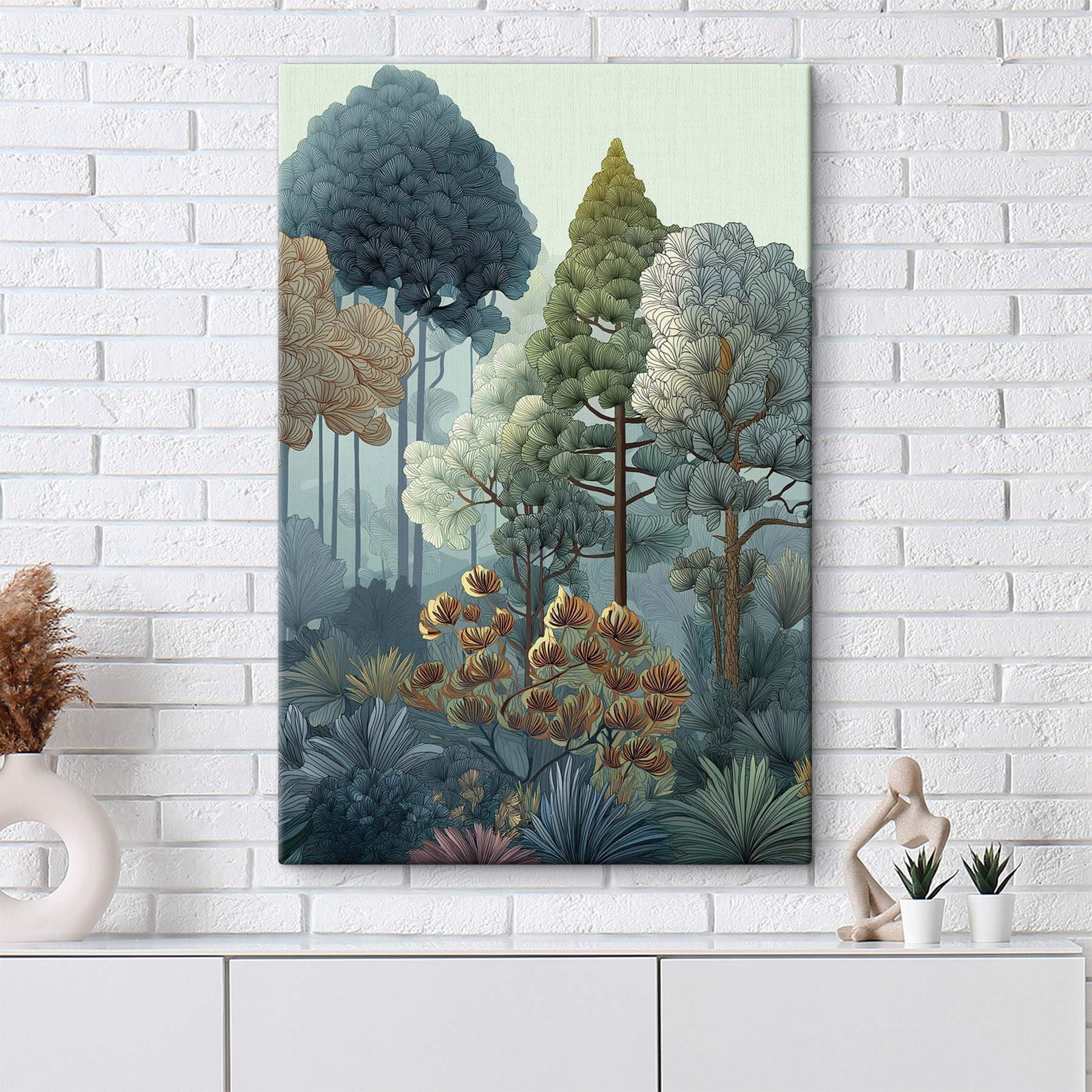 Painting of trees and plants