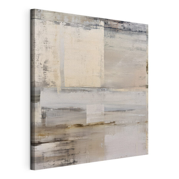 Painting of a white and brown rectangular object