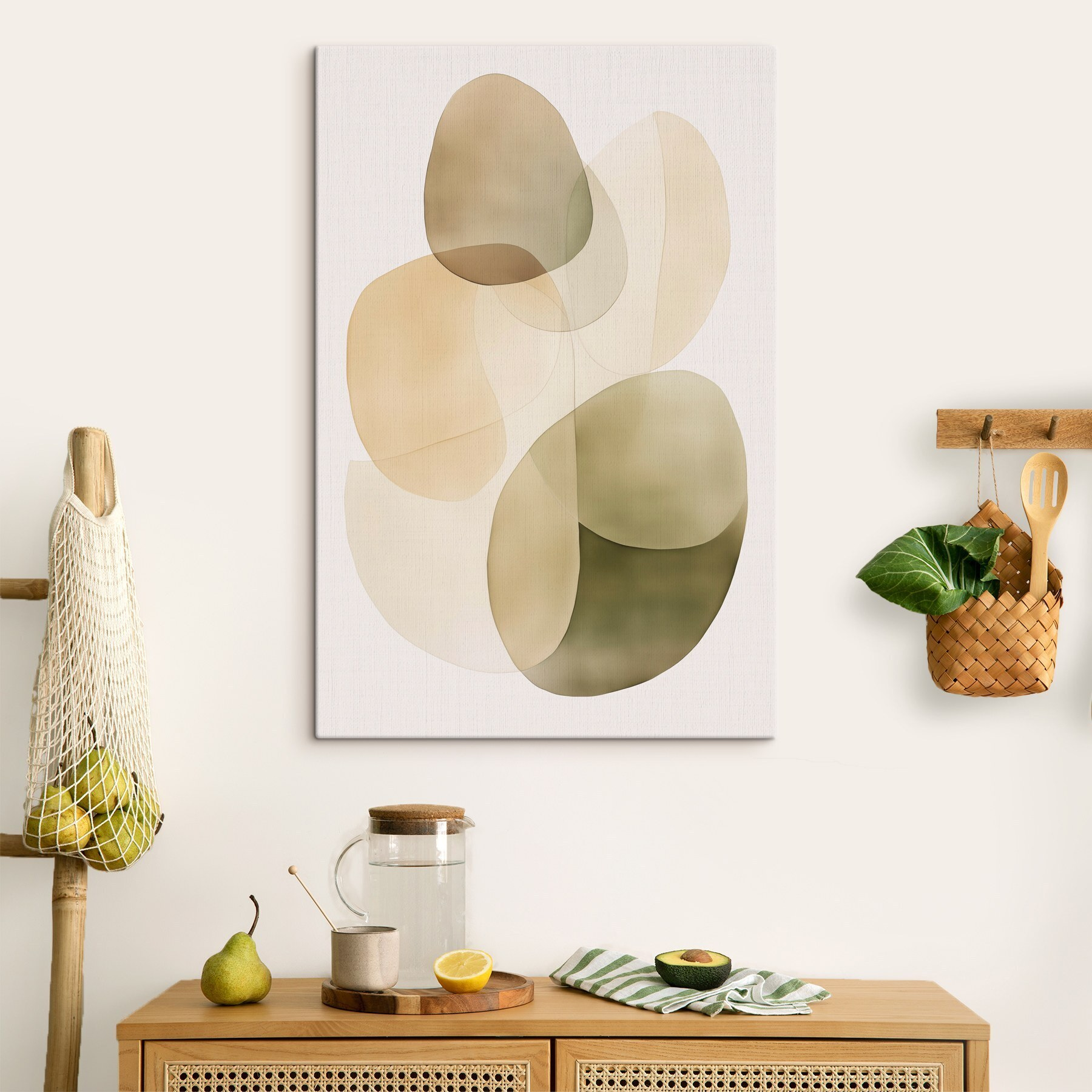 Soft curves in gentle earth tones