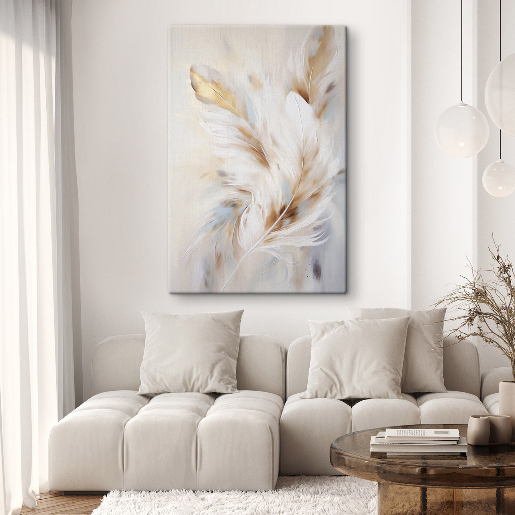 Soft feathers in gentle colors